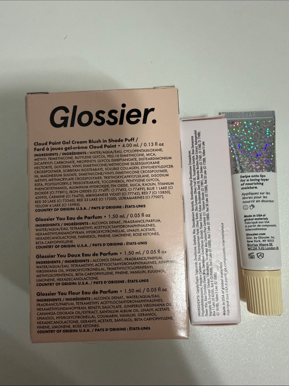 Glossier Bundle Lot Birthday Balm Suit Soft Touch Lip Crème Sephora Beauty Insid - Picture 5 of 5